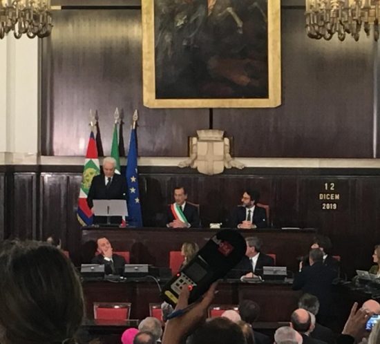 Il Presidente della Repubblica Sergio Mattarella nel suo intervento a Palazzo Marino